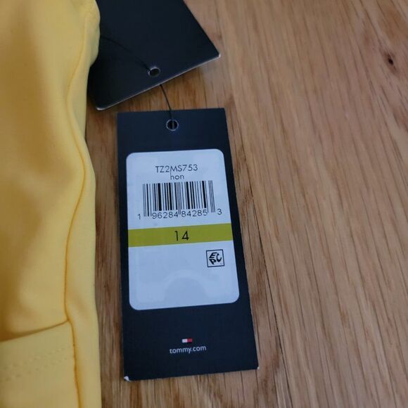 Tommy Hilfiger Women's Honey Yellow V-neck One Piece Swimsuit Size 14. - Picture 5 of 7